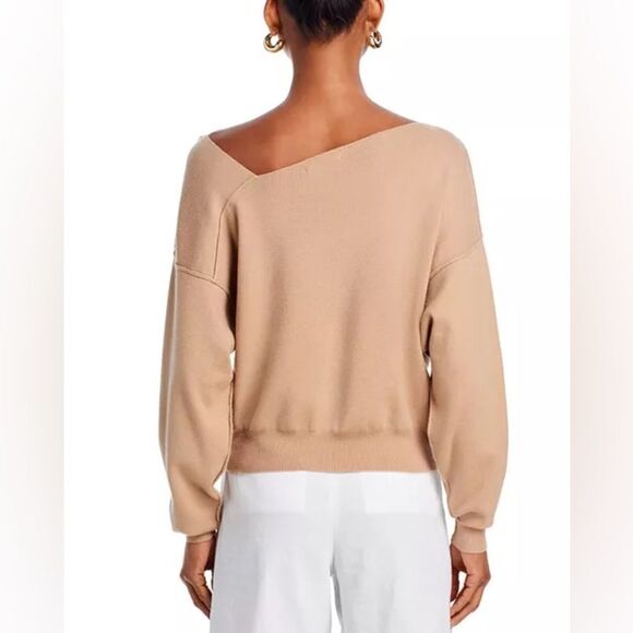 Line & Dot Women's Favorite Geometric Neck Sweater in Taupe Size XS - Picture 4 of 8